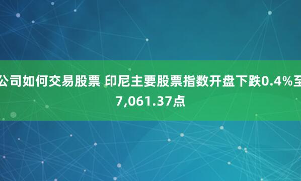 公司如何交易股票 印尼主要股票指数开盘下跌0.4%至7,061.37点