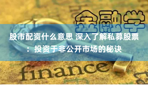 股市配资什么意思 深入了解私募股票：投资于非公开市场的秘诀